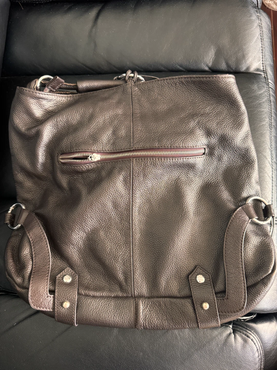 Brown Leather Shoulder Bag - photo 4