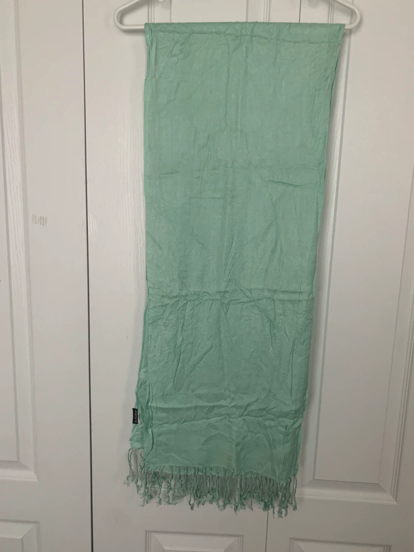 Light Green Scarf with Fringe
