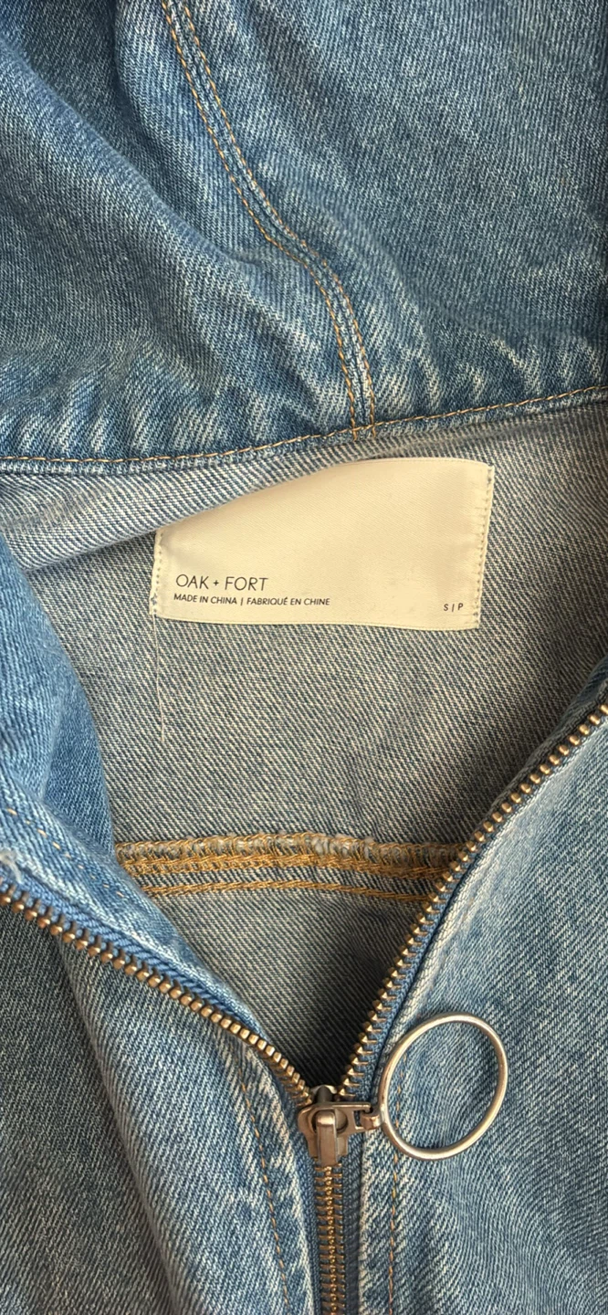 Oak + Fort Denim Hooded Bomber Jacket - photo 3
