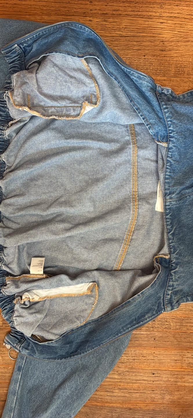 Oak + Fort Denim Hooded Bomber Jacket - photo 5