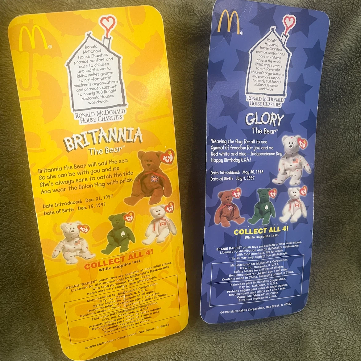 Ty Beanie Babies Britannia & Glory The Bear McDonald's Charities - photo 3