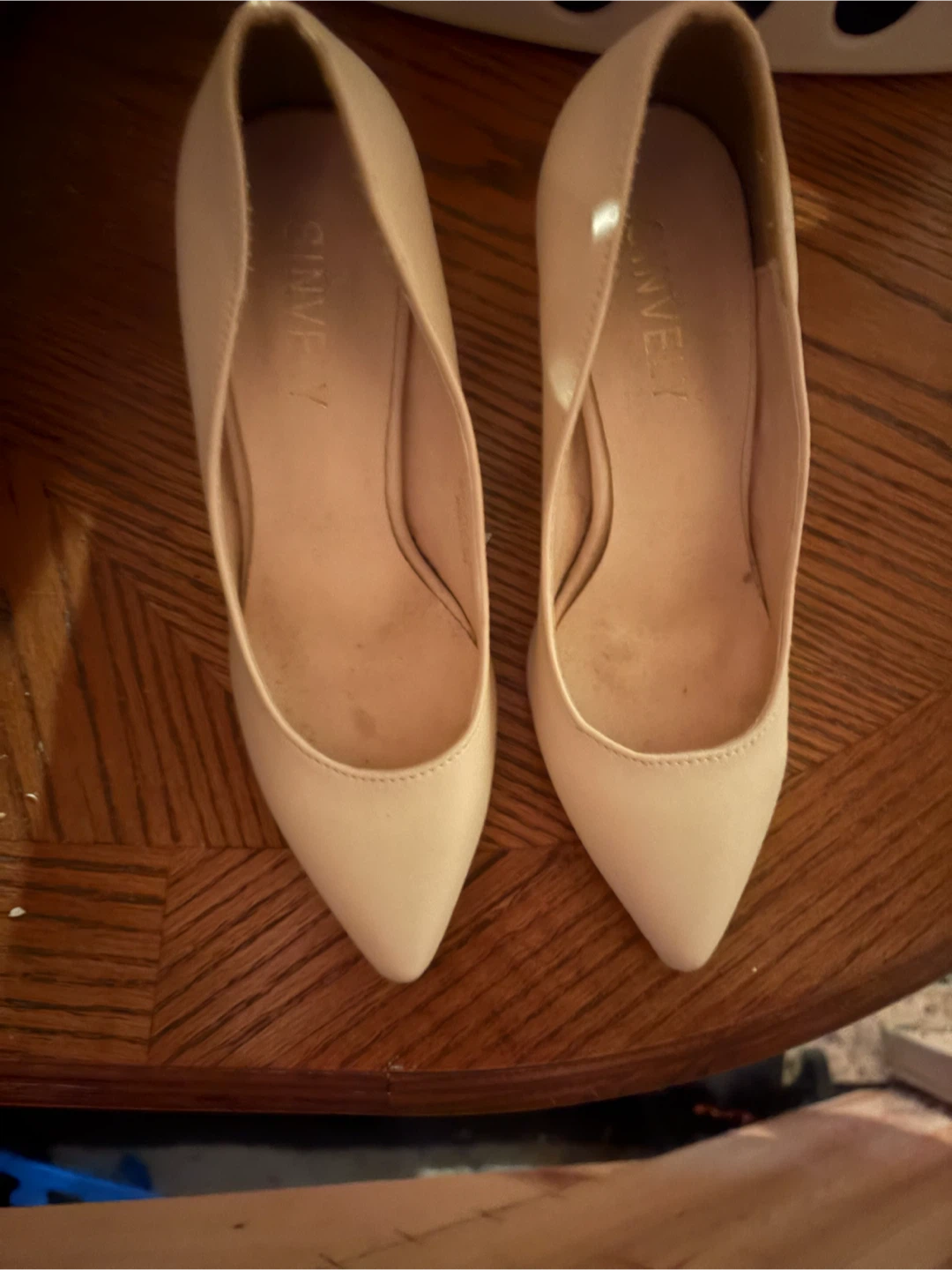 Women's Beige Pointed Toe Heels
