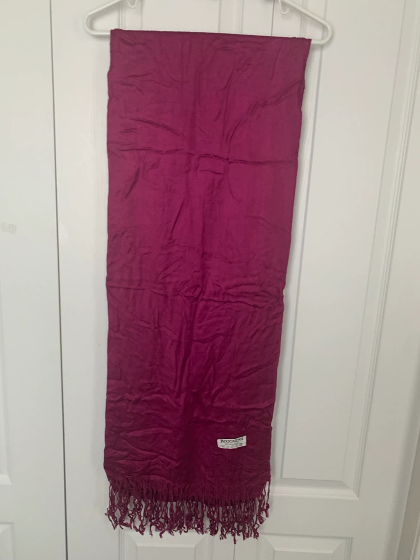 Passion Rose Pink Scarf with Fringes