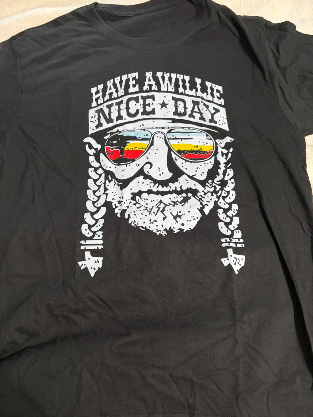 Black Willie Nelson "Have A Willie Nice Day" T-Shirt