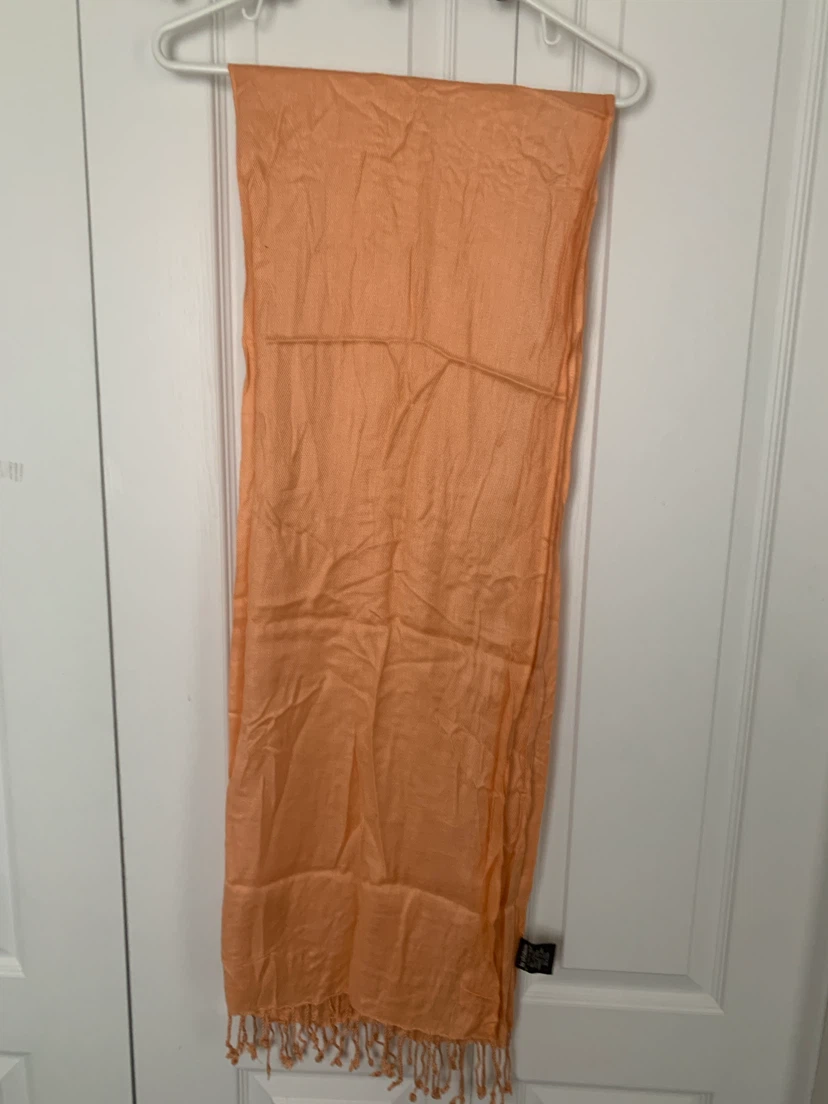 Orange Scarf with Fringes