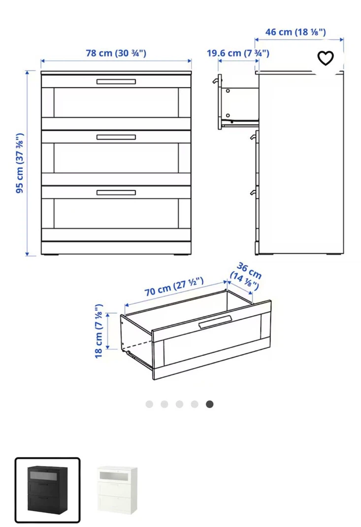 IKEA dresser white with 3 drawers - photo 5