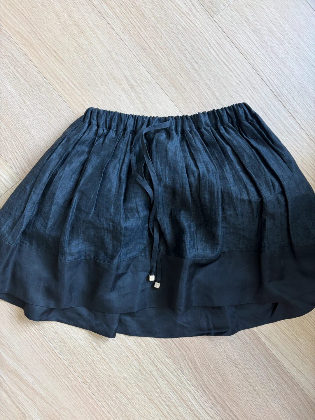 Sandro Black skirt, flared and satin trims - photo 3