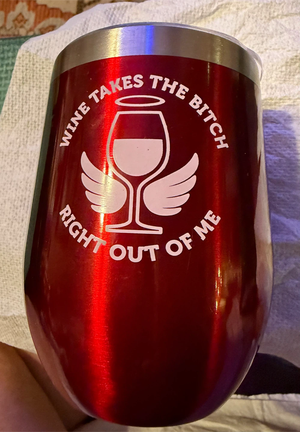 Wine Tumbler with Lid new never used