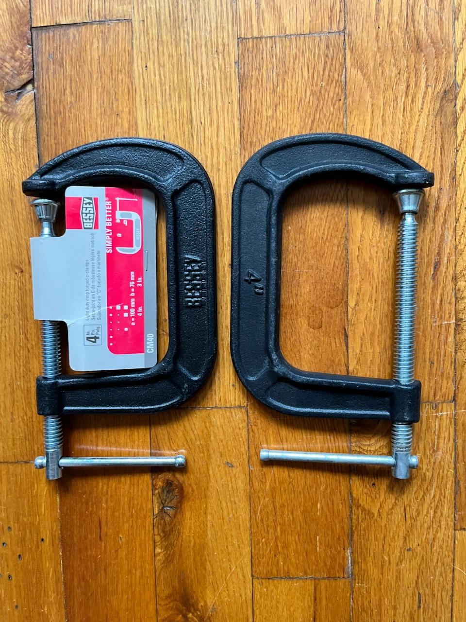 Bessey CM40 4-Inch C-Clamps (Pair)