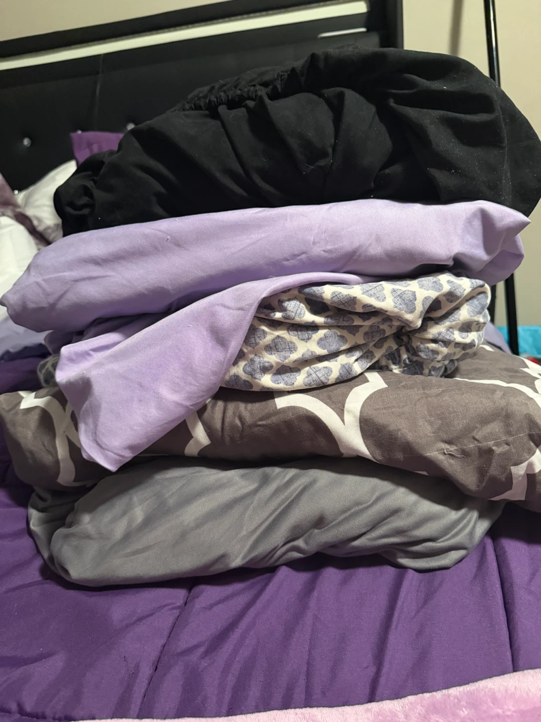 King Size Fitted Sheets - Black, Purple, Grey Sheets