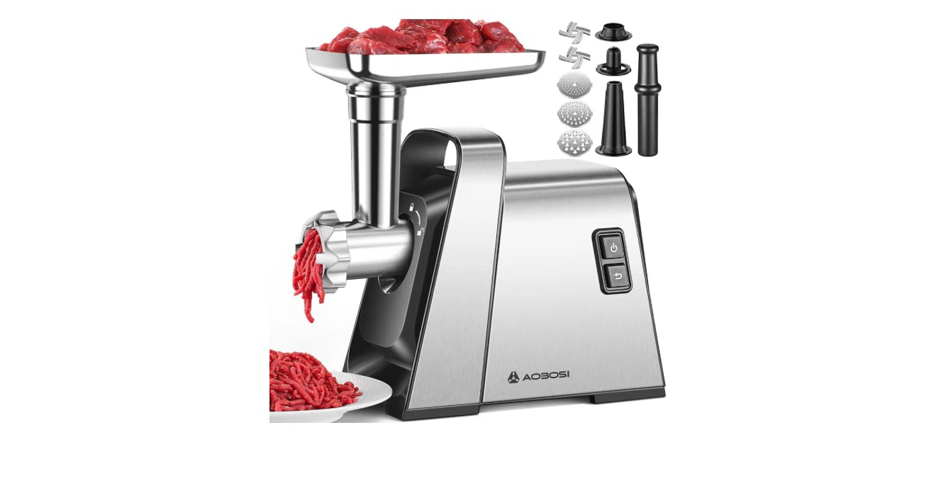 AOBOSI Stainless Steel Meat Grinder 3000W Max