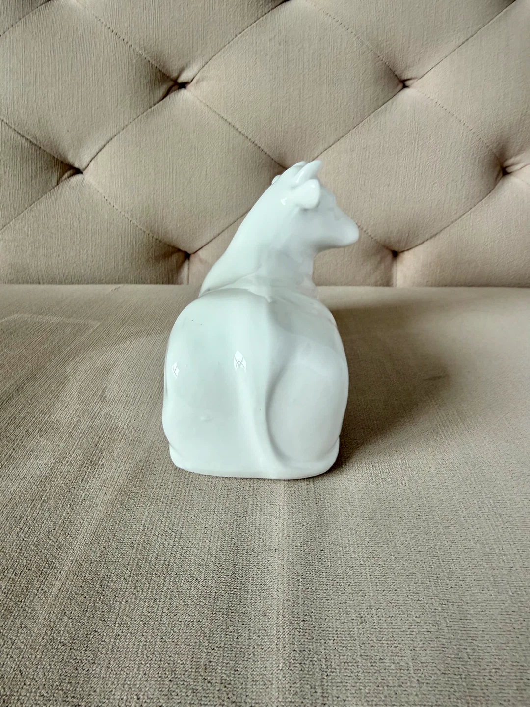 White porcelain cow butter dish - photo 5