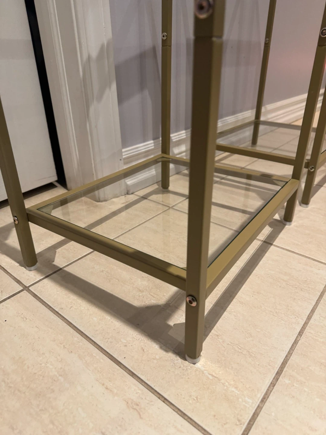 Gold Metal and Glass End Tables (Set of 2) - photo 3