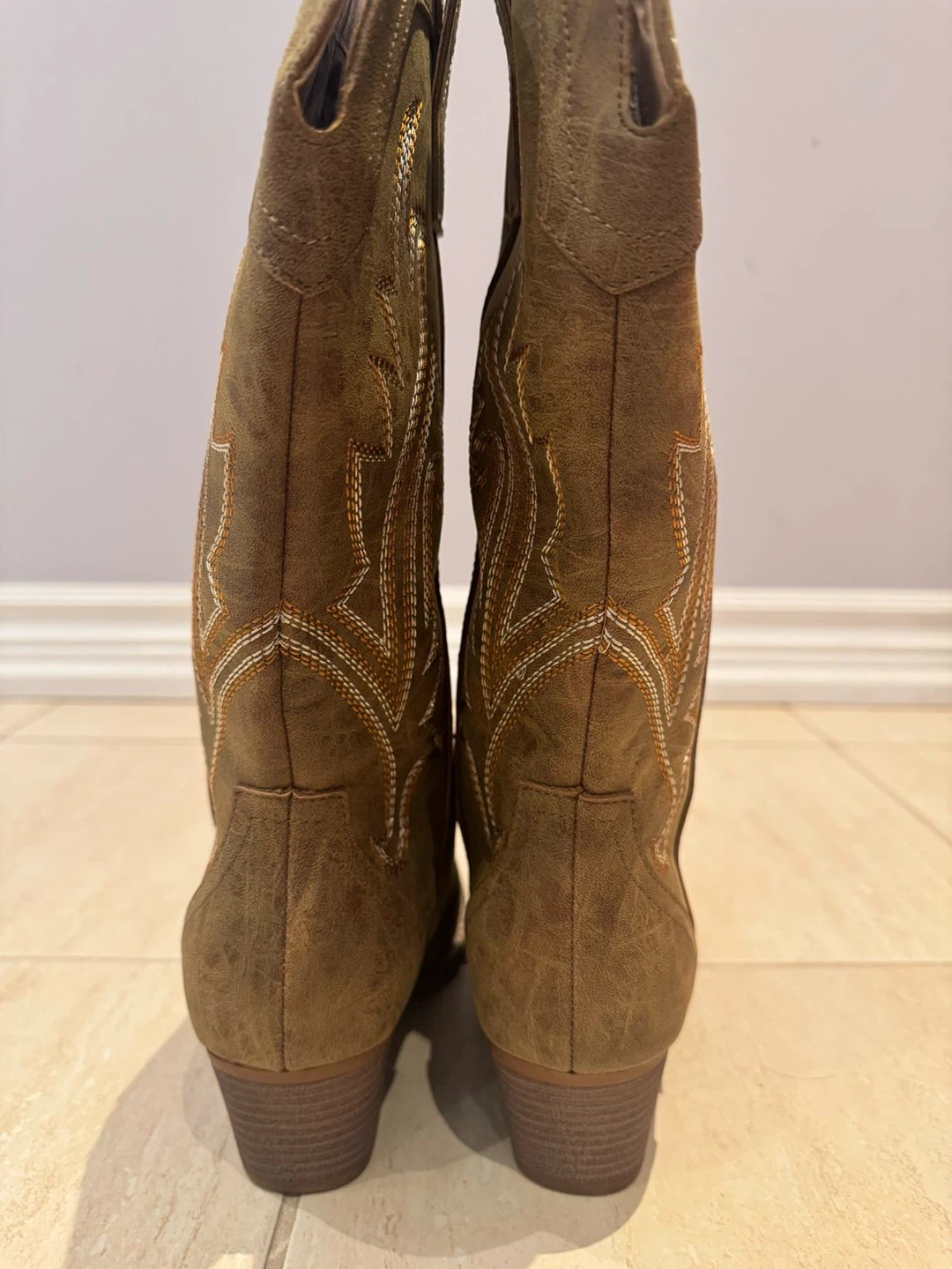 Brown Embroidered Western Cowboy Boots - photo 4