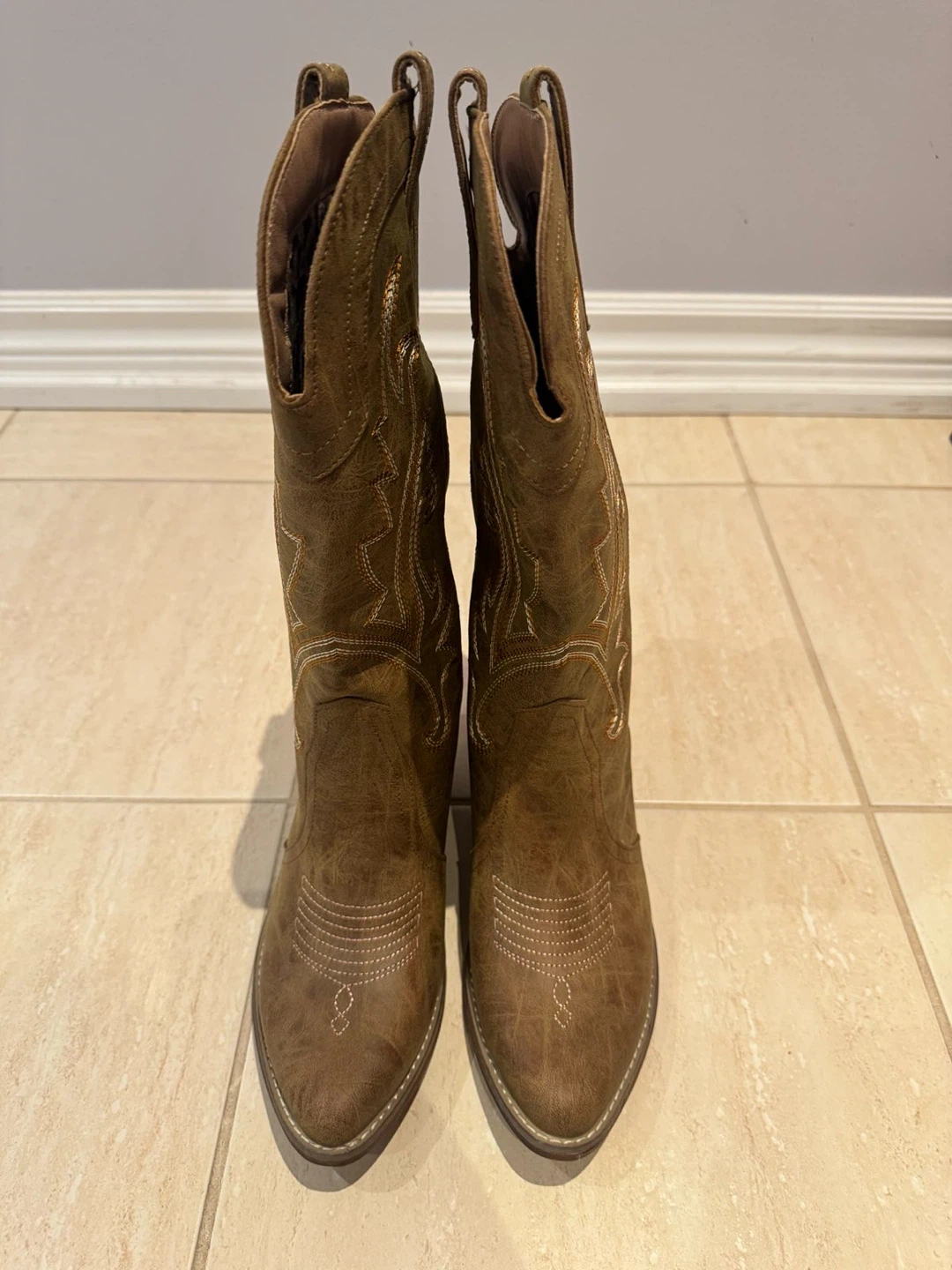 Brown Embroidered Western Cowboy Boots - photo 5