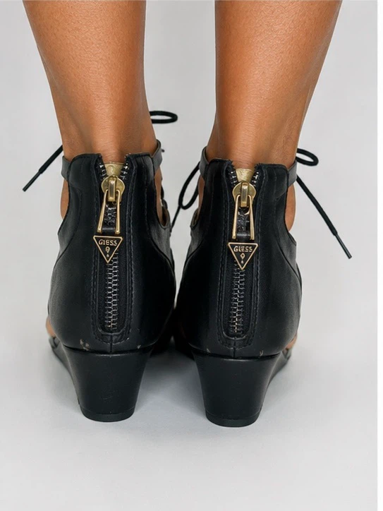Guess Black Gladiator Wedge Sandals - photo 2