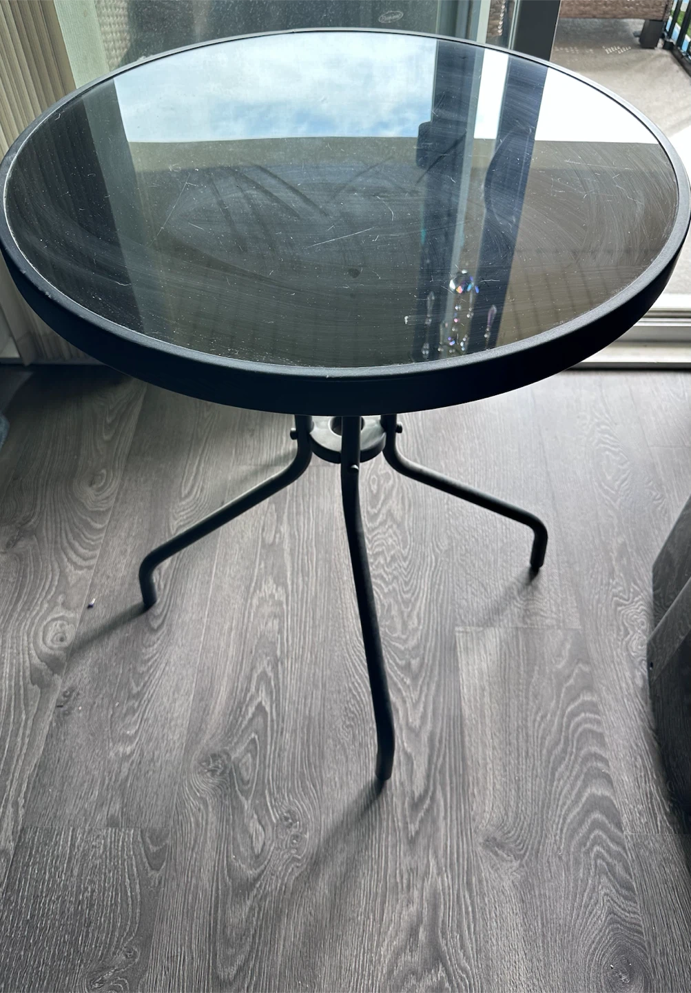 Woven Outdoor chairs and Glass Table Set