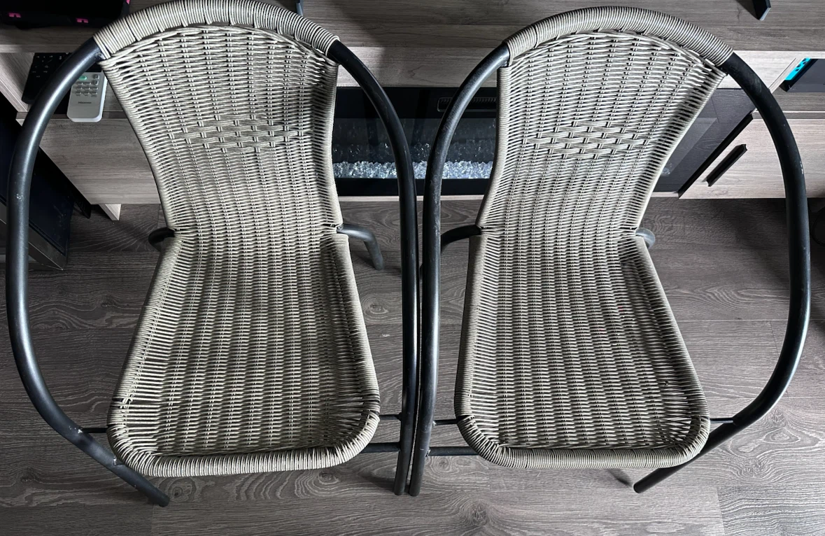 Woven Outdoor chairs and Glass Table Set - photo 2