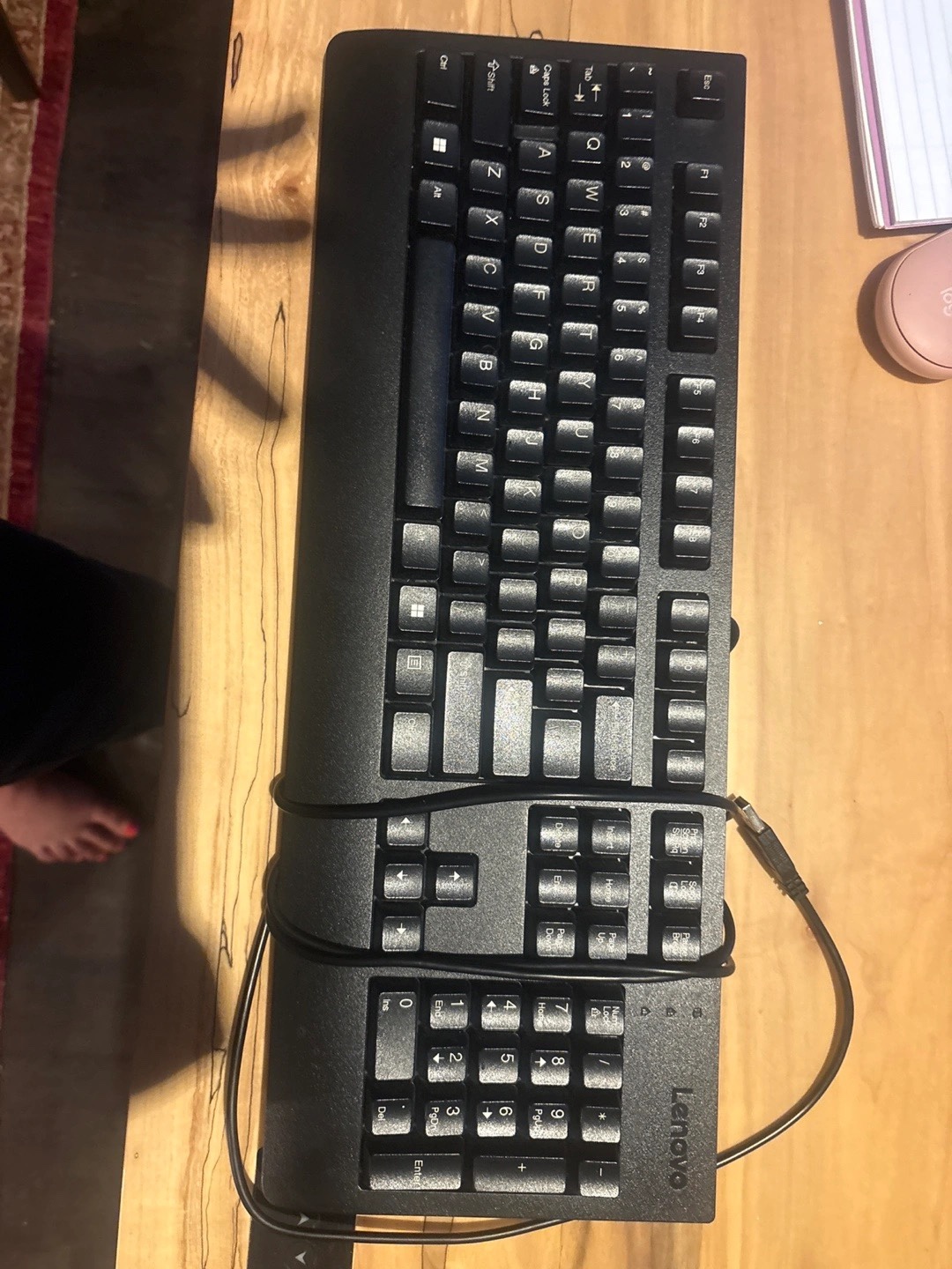 Lenovo Black Wired Keyboard