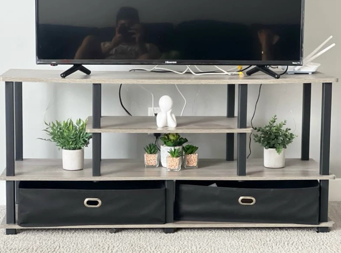 TV Stand with Storage Shelves and Drawers