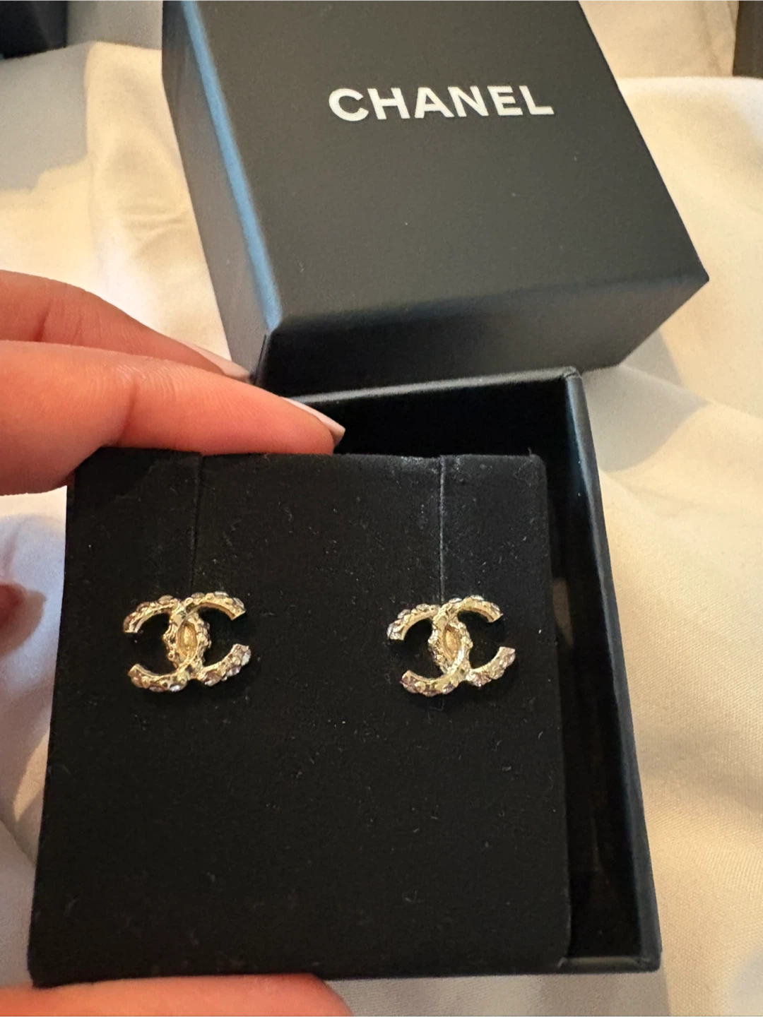 Chanel CC Stud Earrings