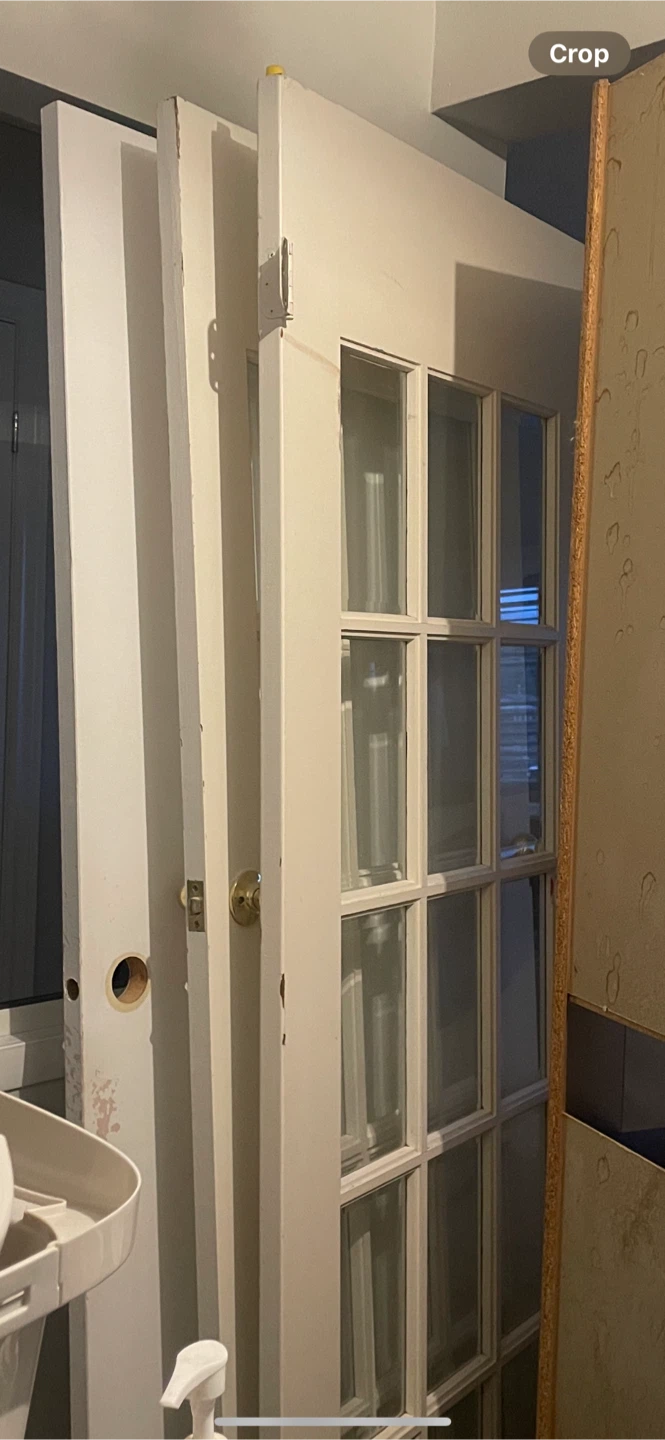 French doors with hardware