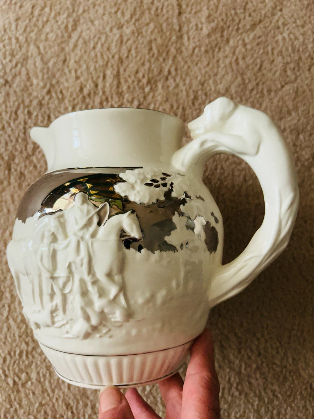 Huge rare Wedgwood Jug with Dog Handle