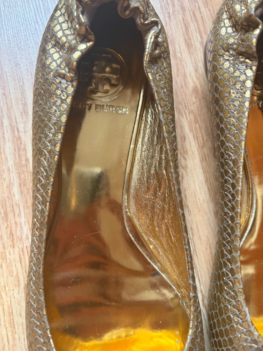 Tory Burch Gold Metallic Ballet Flats - size 7 - photo 2
