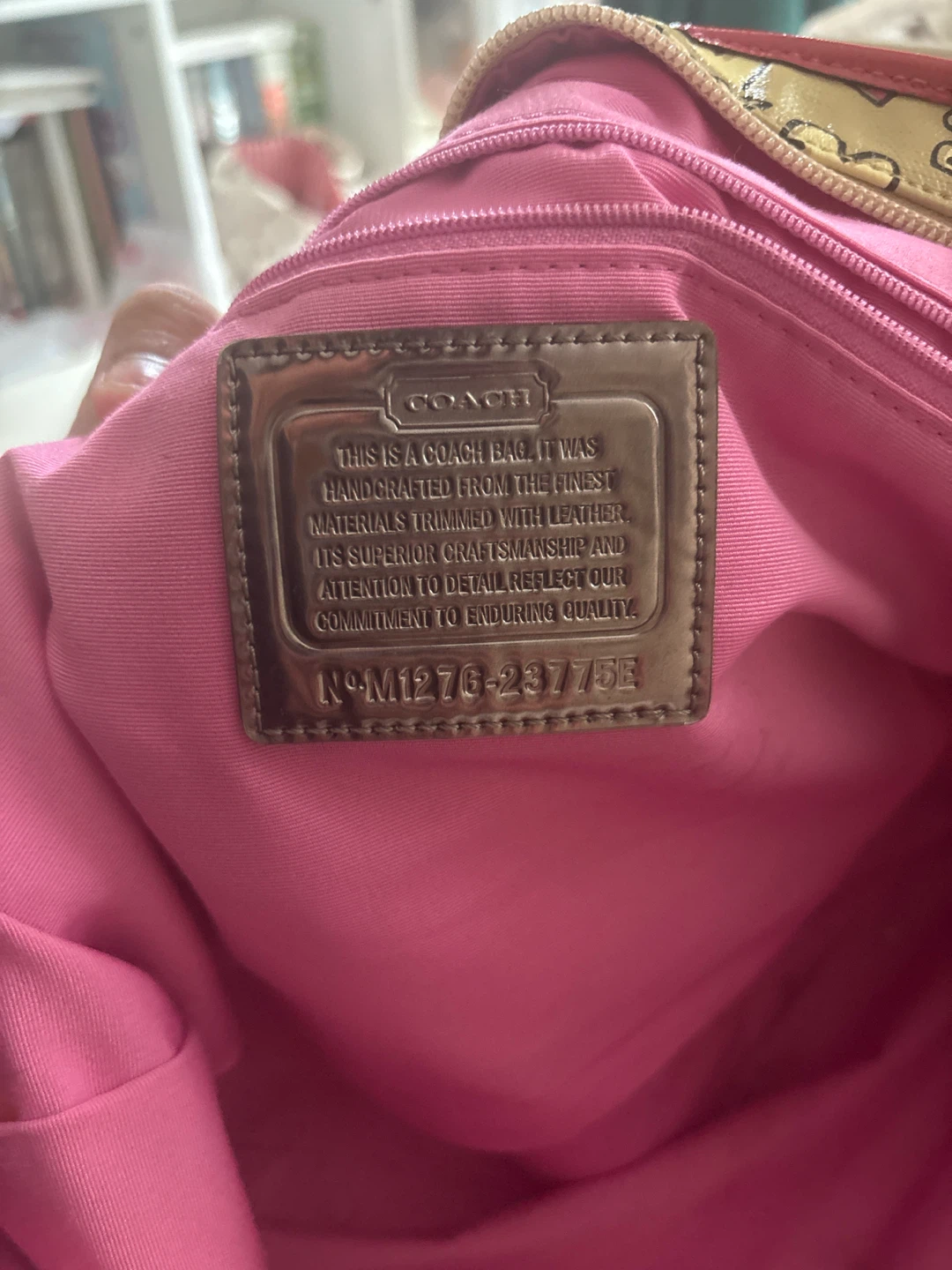 Coach Poppy Tote Bag - Pink Hearts Pattern - photo 3