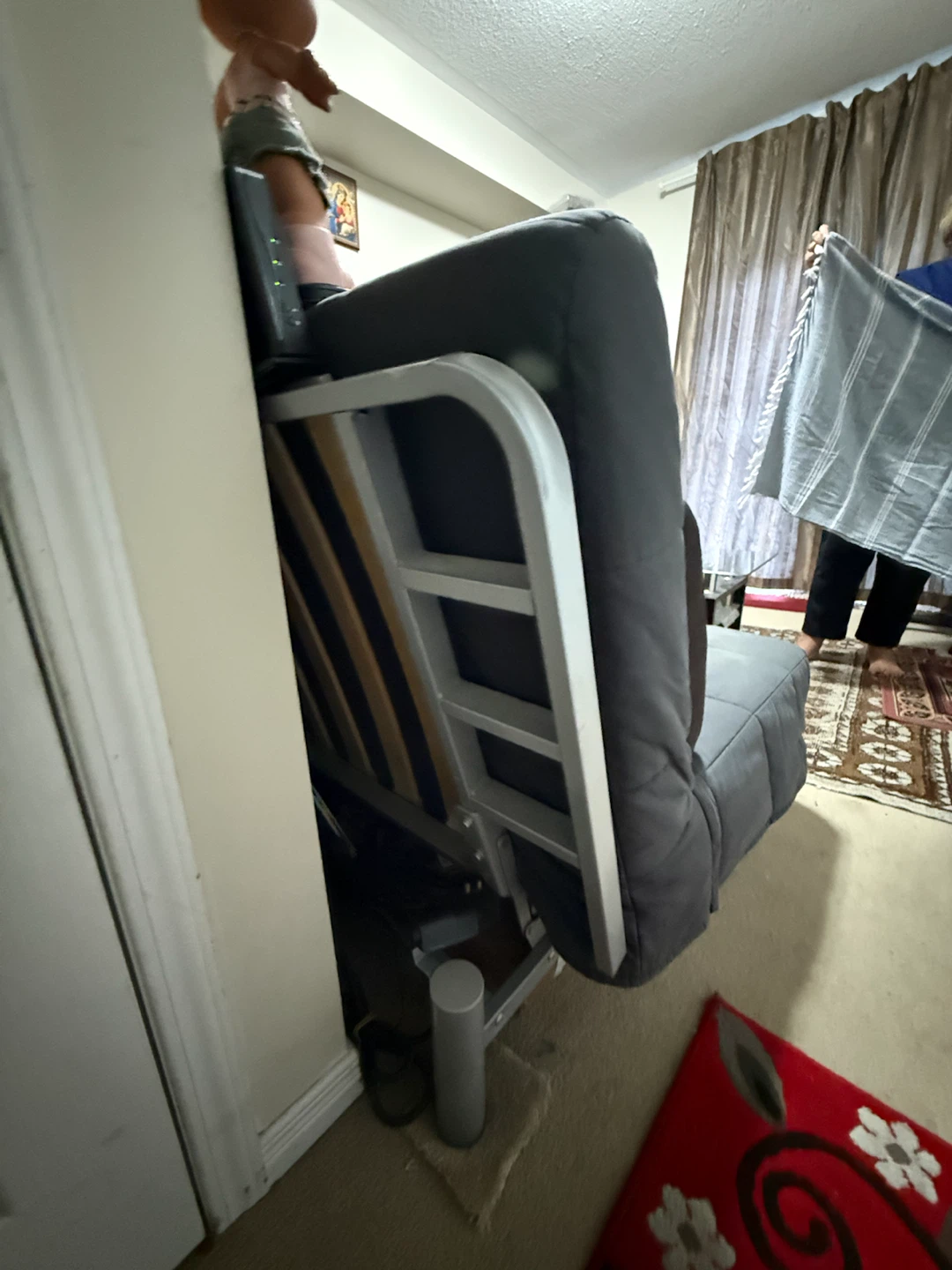 Grey Futon Sofa Bed - photo 4