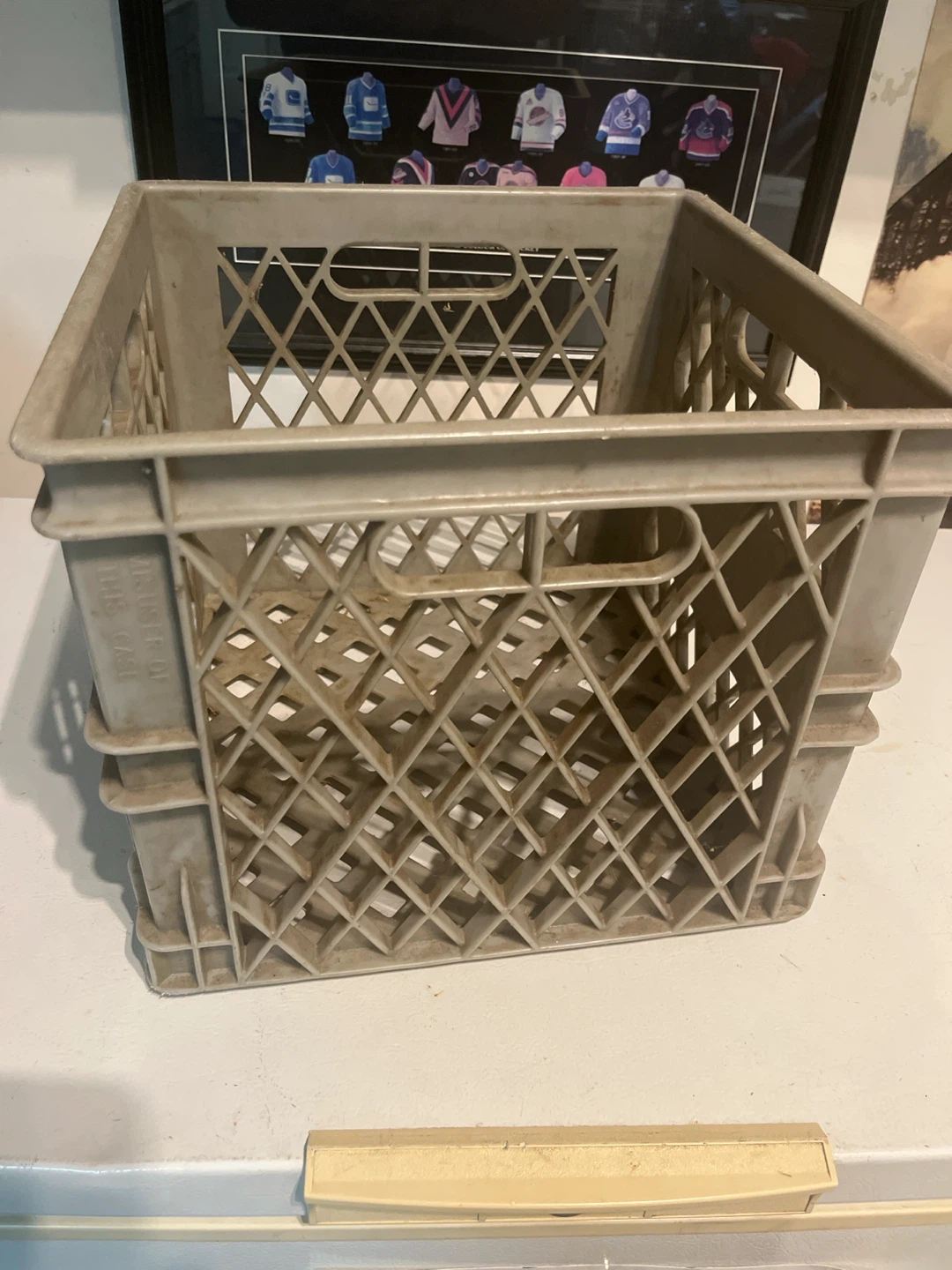 Grey Plastic Milk Crate