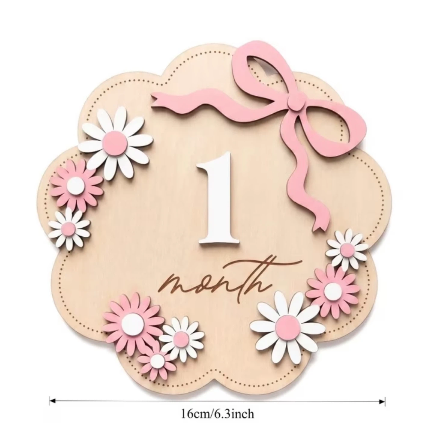 Baby's Monthly Milestone Floral Plaques - photo 2