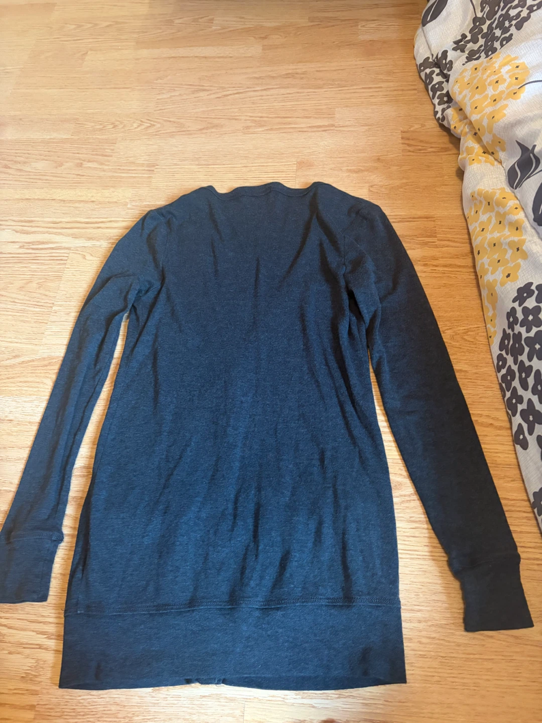 Aritzia Talula Dark Grey Long Women's Cardigan with Buttons - photo 3