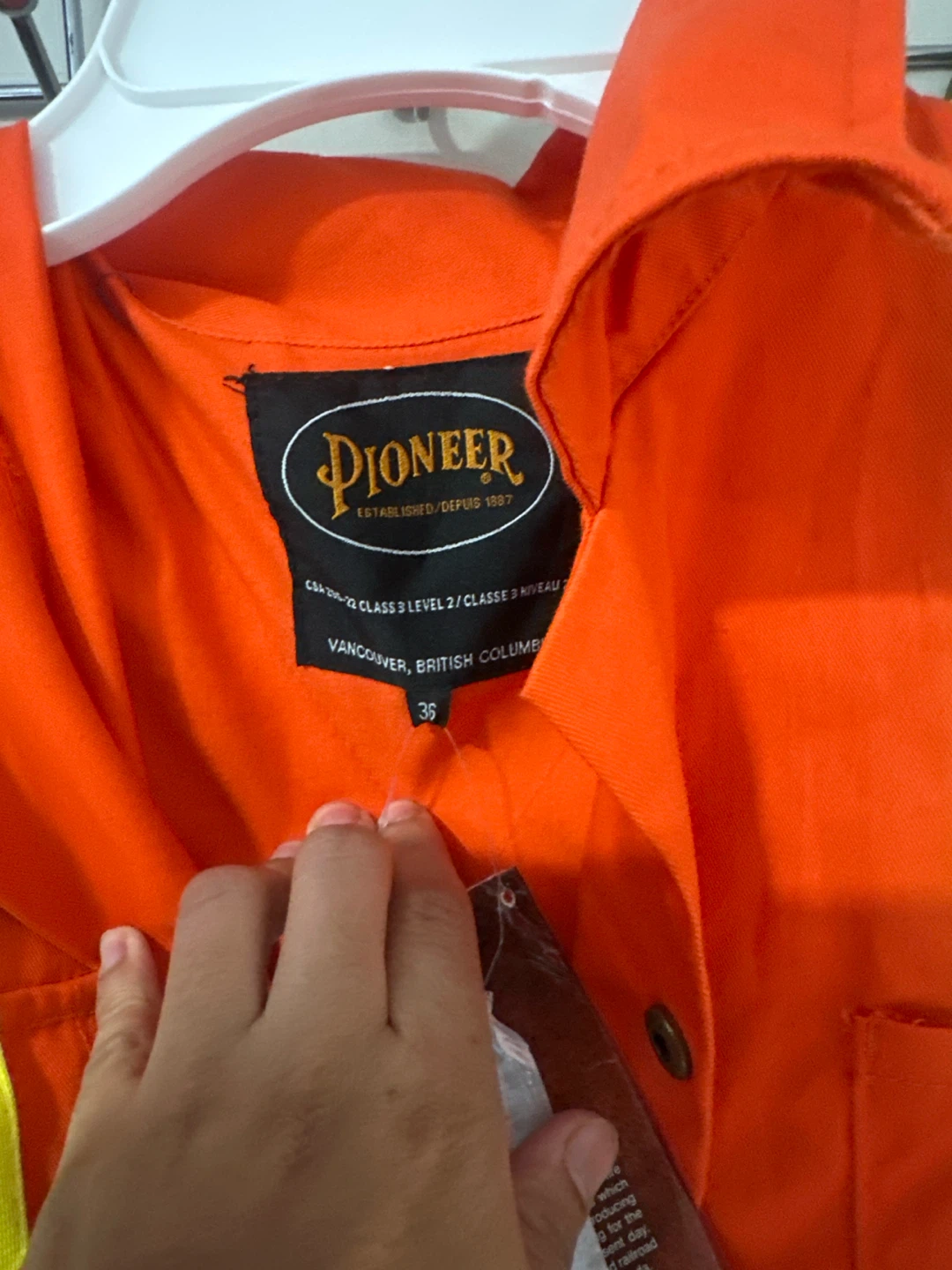 Pioneer Safety Coveralls Orange High Visibility Size 36 - photo 3