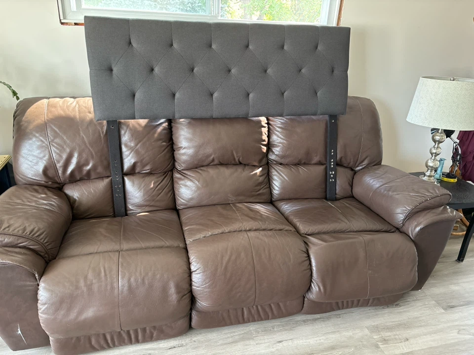 Quilted Dark Grey Double Headboard - photo 2