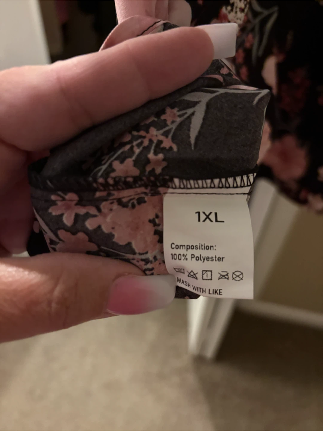 Women's Floral Cold Shoulder Dress - Size 1XL
