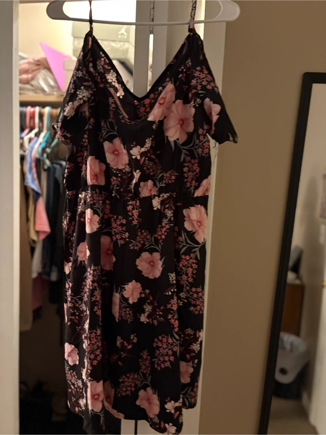 Women's Floral Cold Shoulder Dress - Size 1XL - photo 3