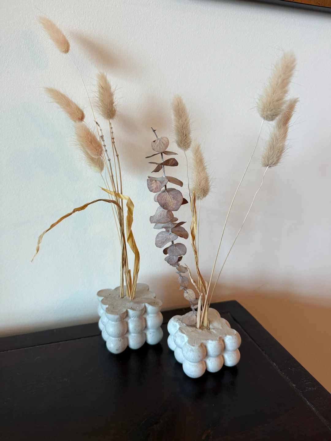 Dried Flowers in Concrete Base