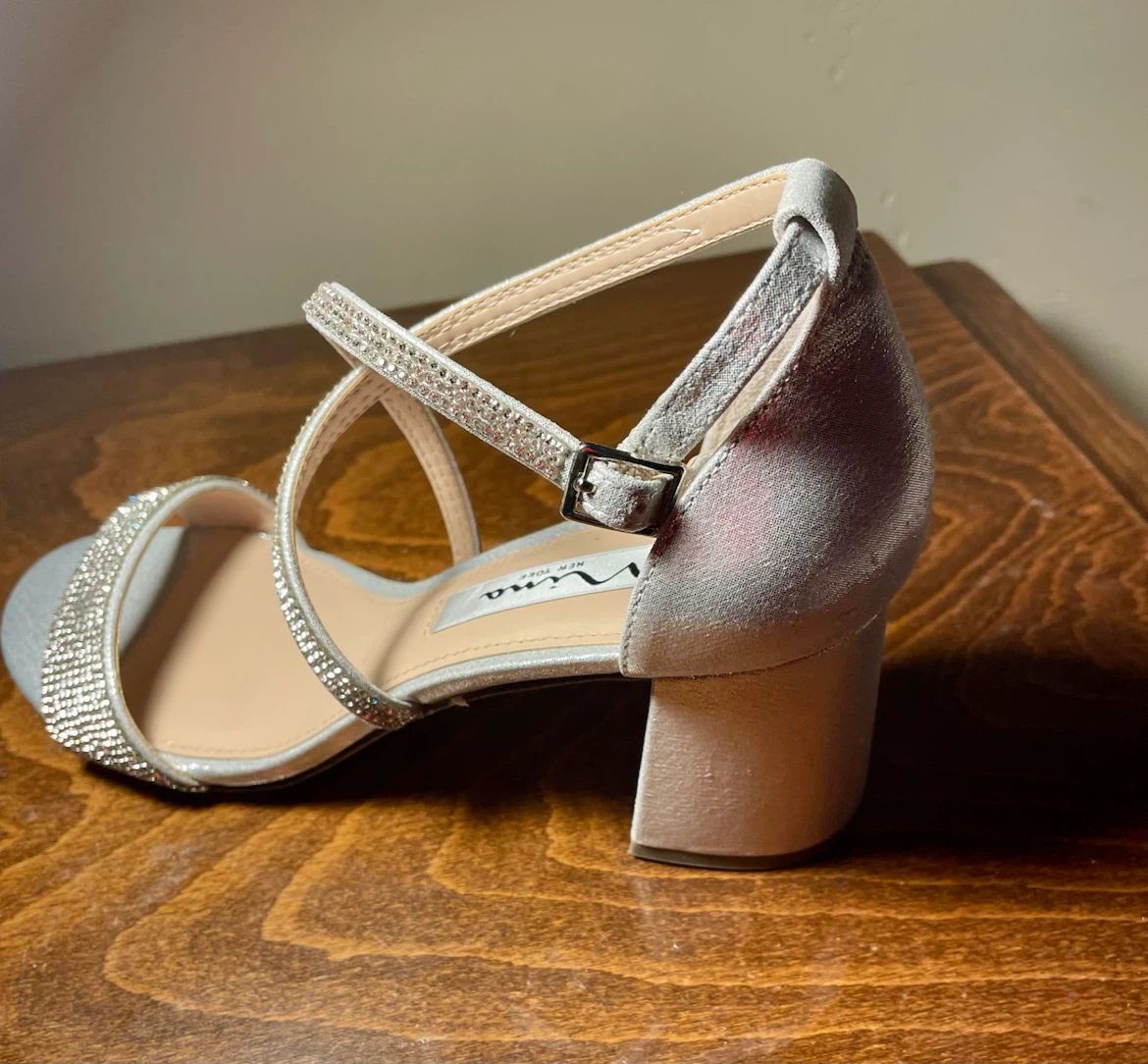 Nina Silver Rhinestone Heels - photo 2