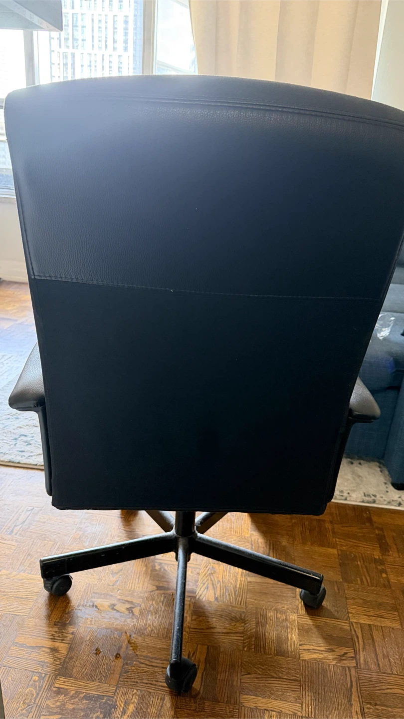 Black Faux Leather Office Chair - photo 3