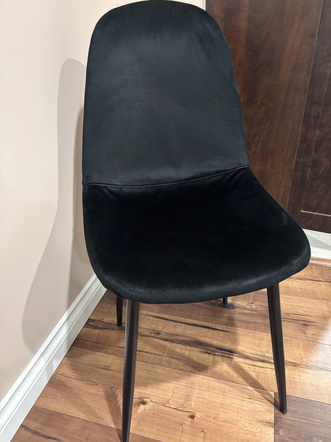Black velvet dining chairs for sale