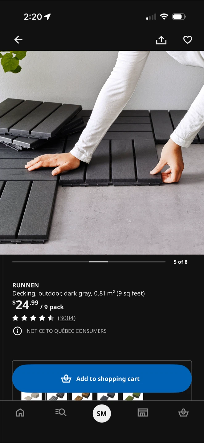 IKEA RUNNEN Decking Tiles - Dark Gray 45 tiles - photo 2