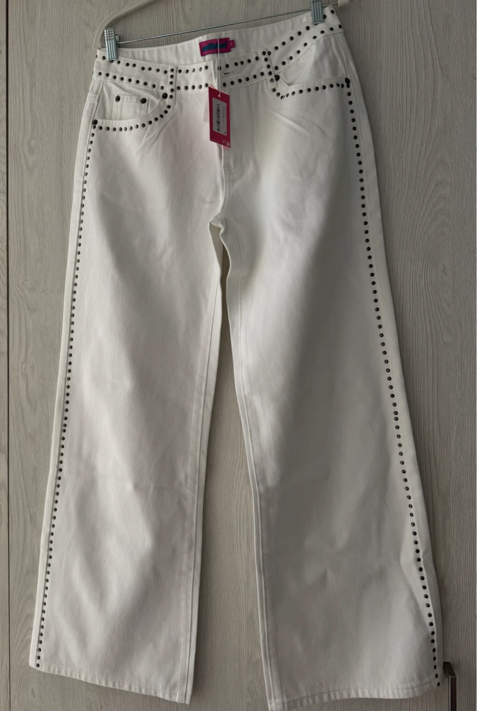 Edikted Quincy Studded Low Rise Baggy Jeans