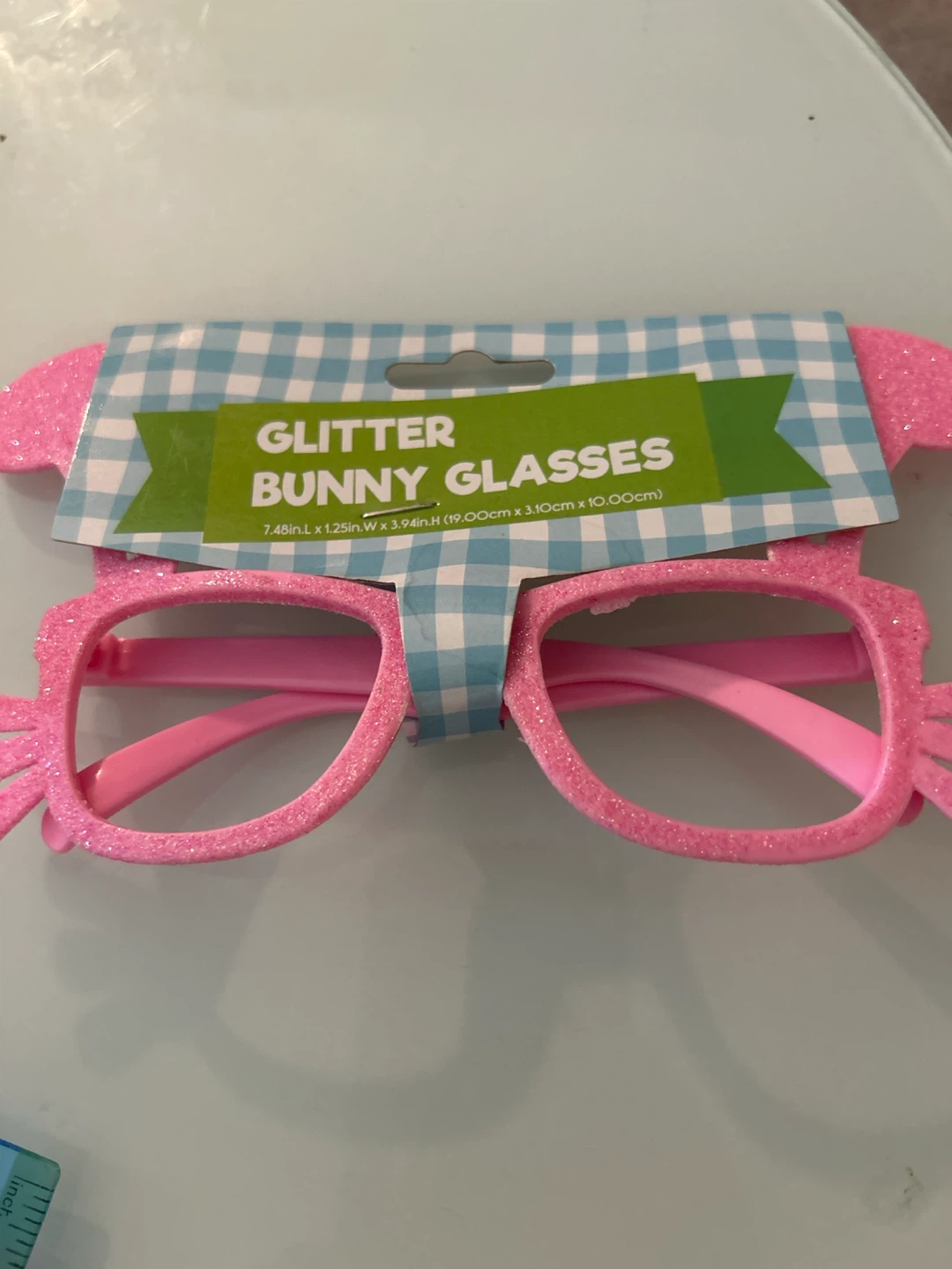 Pink Glitter Bunny Glasses