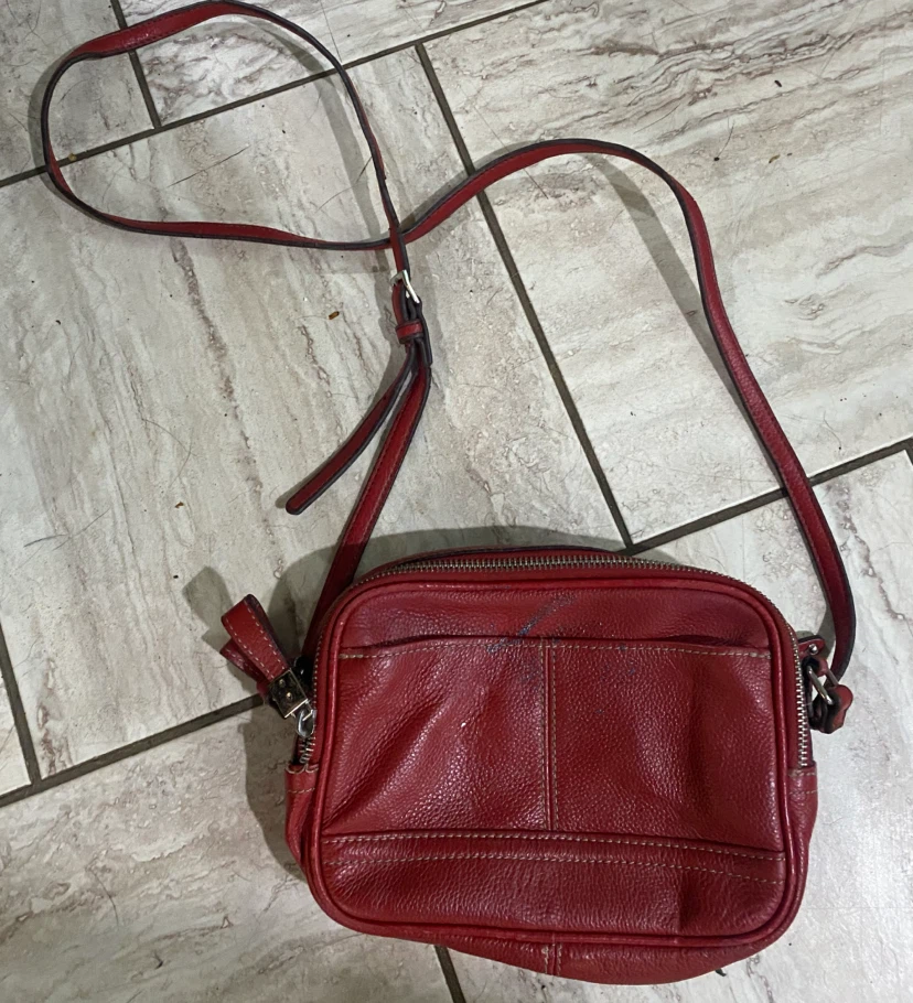 Red Leather Crossbody Bag