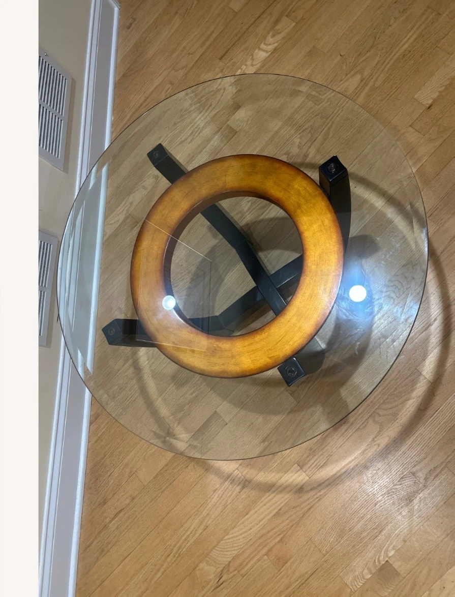 Round Glass Top Dining Table - photo 2