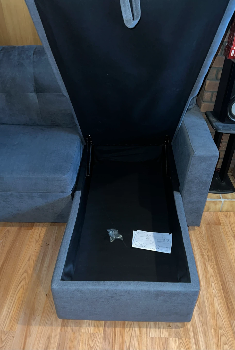 Grey Sectional Sofa with Storage - photo 2
