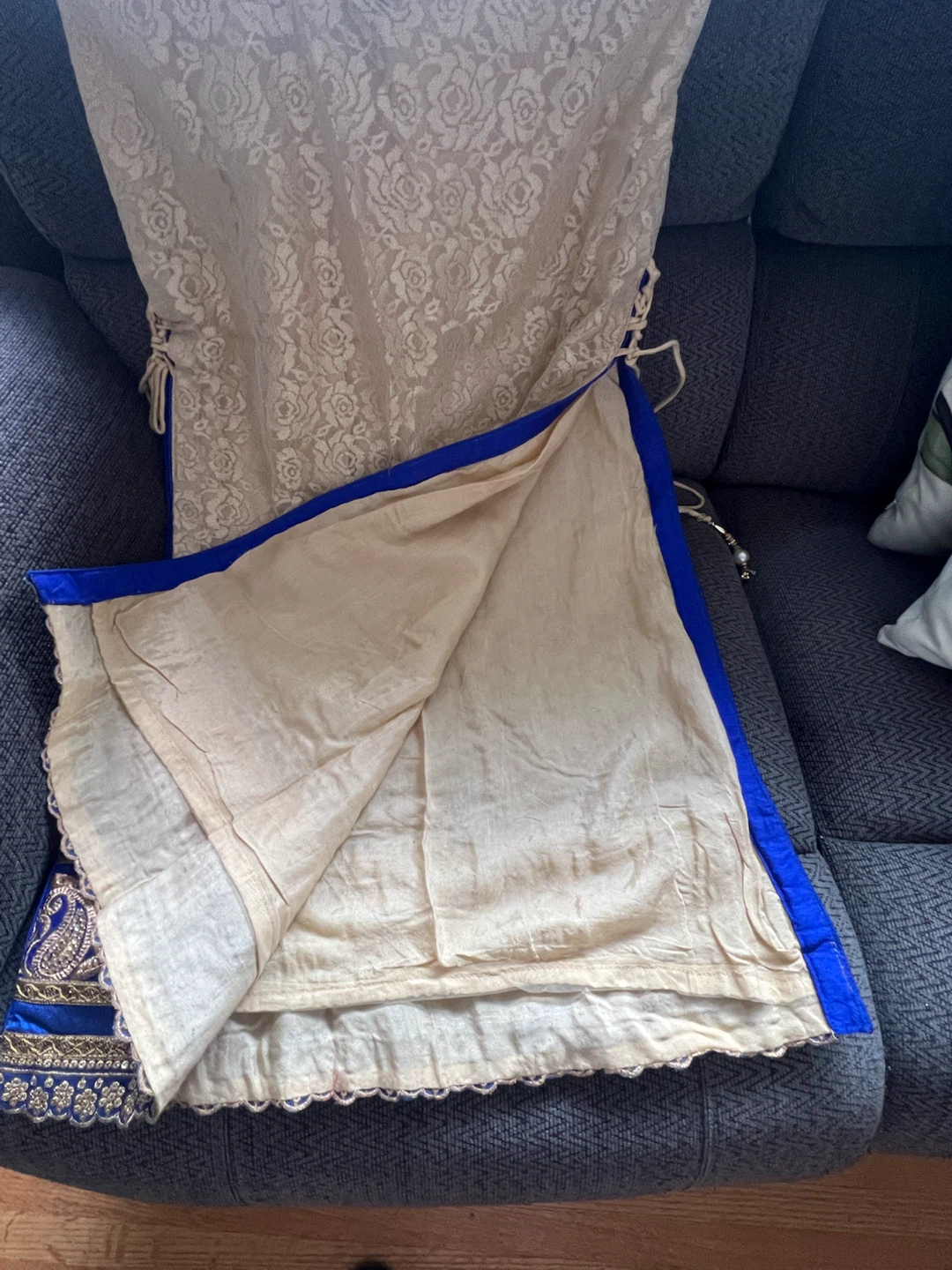 Women's Embroidered Outfit - Cream & Blue - photo 2