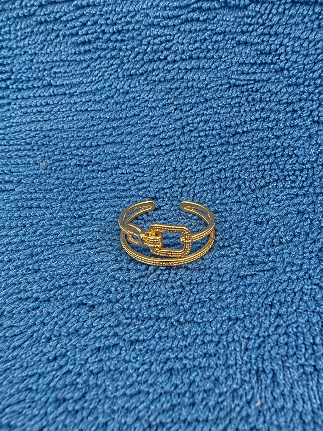 Gold Tone Chain Link Ring (Adjustable) - photo 2