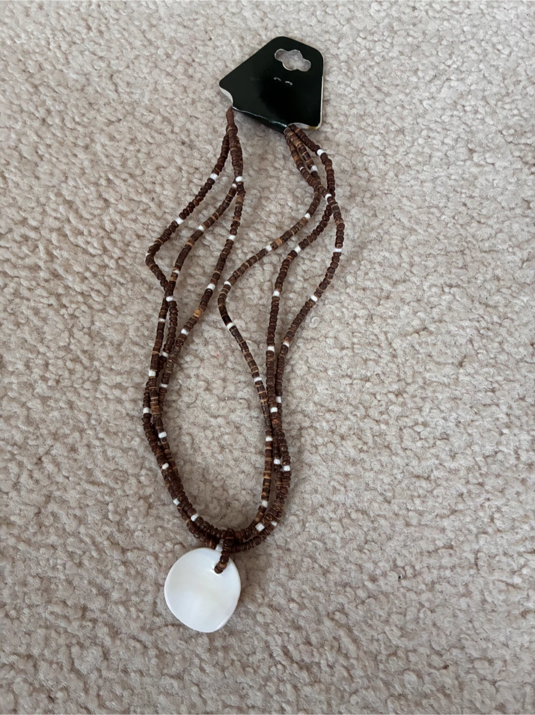 Beaded Necklace with Shell Pendant - photo 2